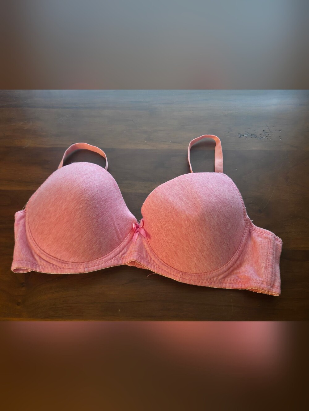 Sofra Bra Pink T-Shirt 40C Underwire Padded Molded Bow Adjustable Strap